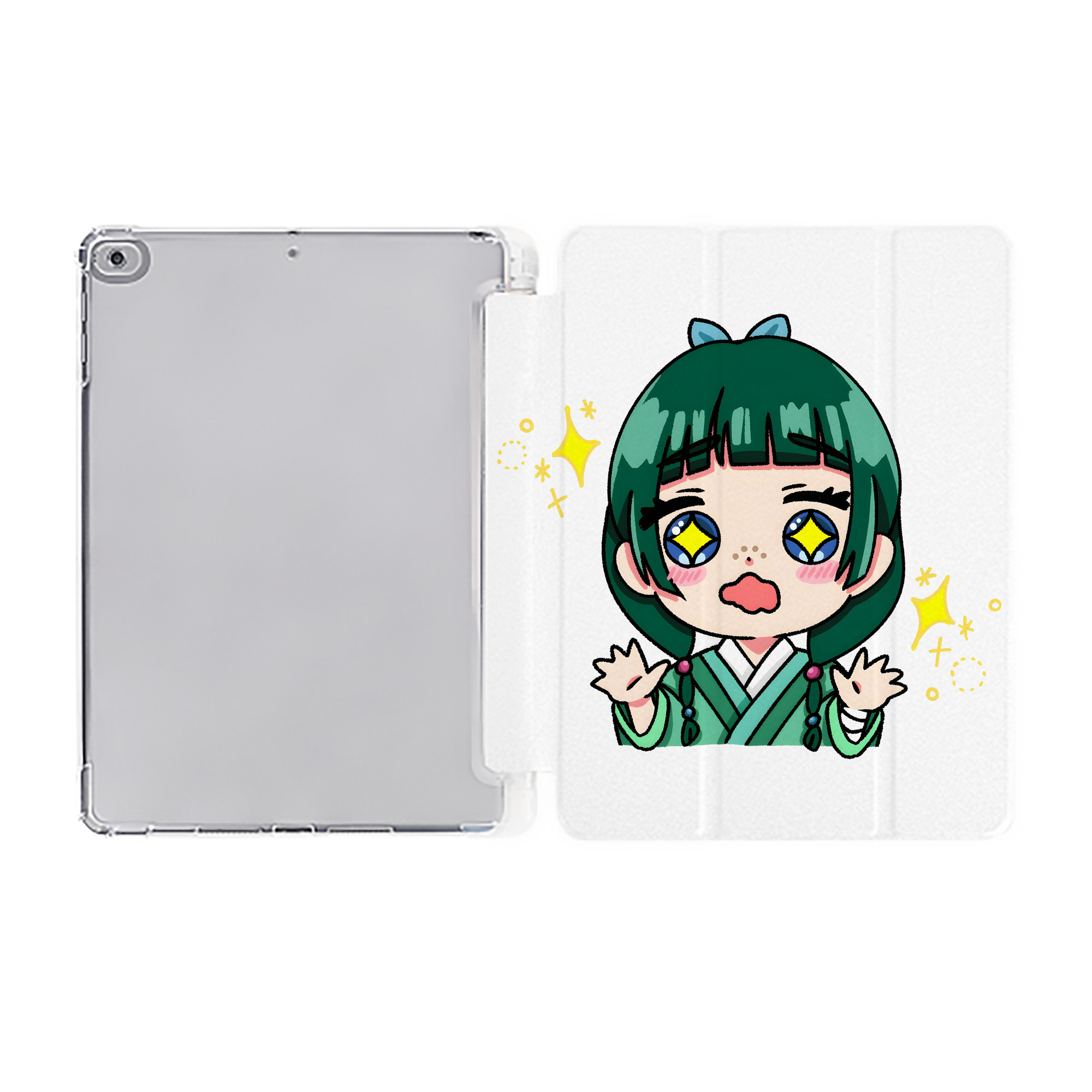 （画像用） 薬屋のひとりごと The Apothecary Diaries IPad ケース ペン収納付き 三つ折りスタンド PUレザー×シリコン 対応機種9.5/10.5/10.9インチ
